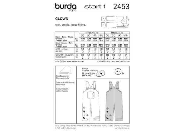 Burda 2453 - Klovnebukse