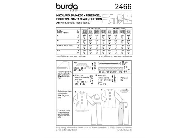 Burda 2466 - Julenisse- og klassisk klovnekostyme