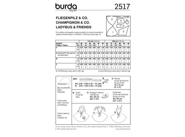 Burda 2517 - Kostyme, marihøne og venner