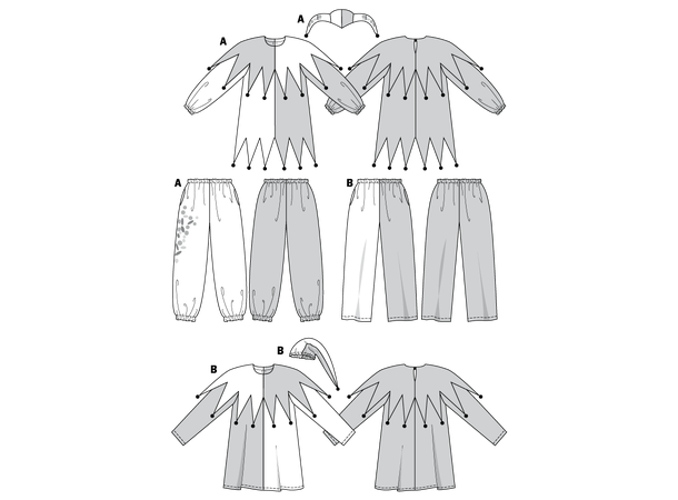 Burda 2527 - Hoffnarr kostyme
