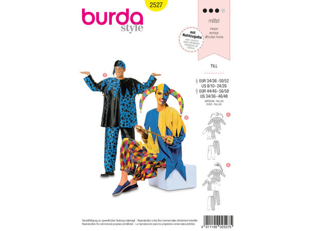 Burda 2527 - Hoffnarr kostyme