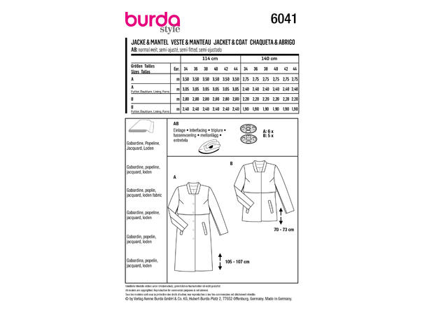 Burda 6041, Jakke & kåpe