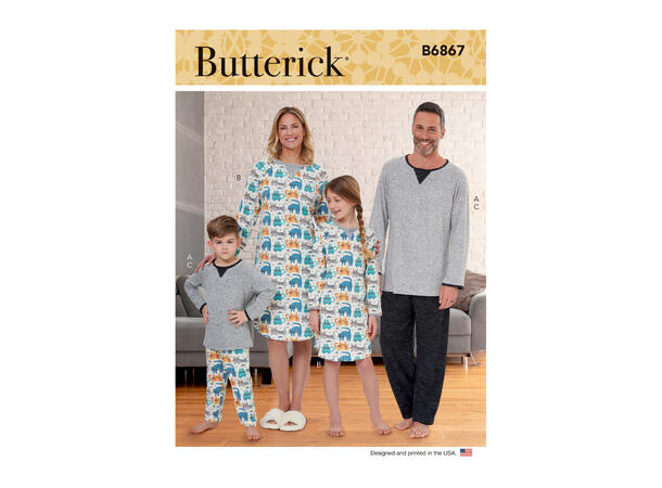 Butterick 6867, Pysjamas til familien