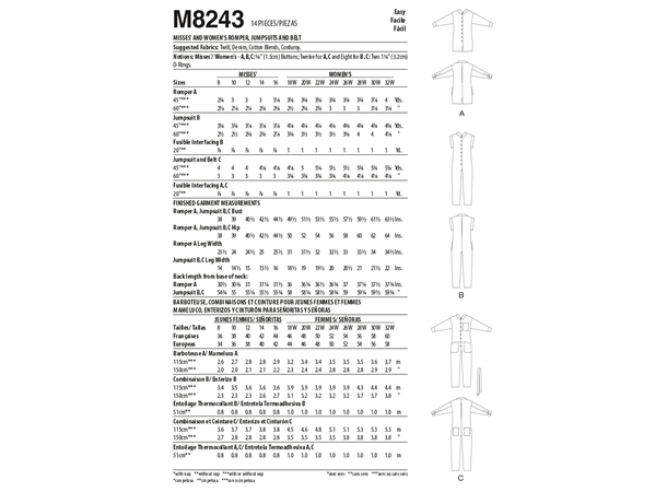 McCall's 8243 - Jumpsuit KK (26W-28W-30W-32W)