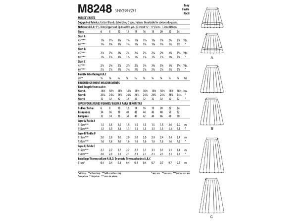 McCall's 8248 - Foldeskjørt.
