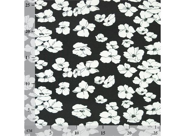 Modal Tencel™ Jersey, Black with  Flowers