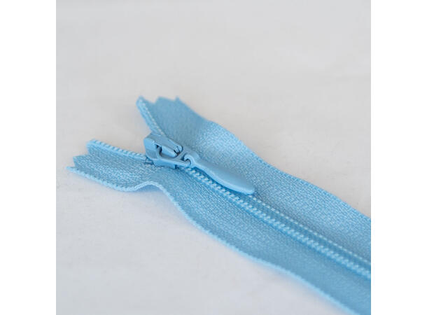 Tynn plastglidelås 60cm Lyseblå