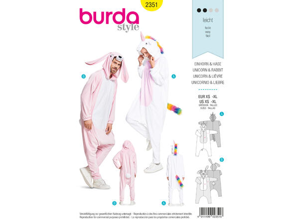 Burda 2351 - Enhjørning og kanin