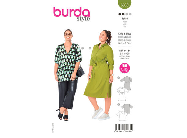 Burda 6038 - Kjole og bluse