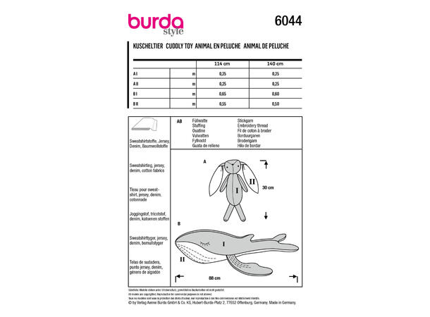Burda 6044 - Kanin og hval