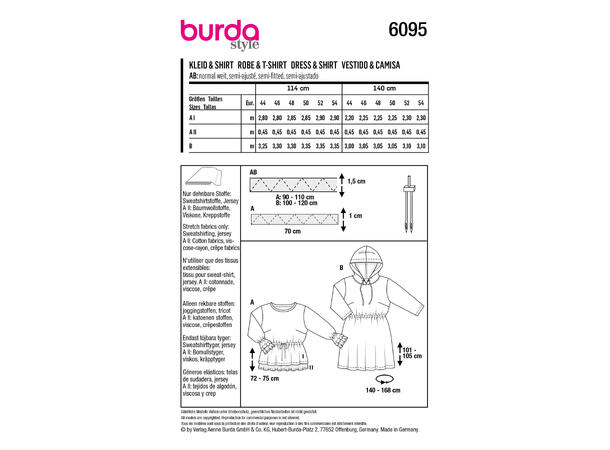 Burda 6095, Kjole og genser