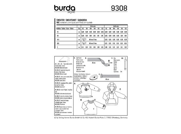Burda 9308 - Genser