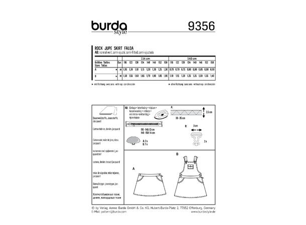 Burda 9356 -  Skjørt