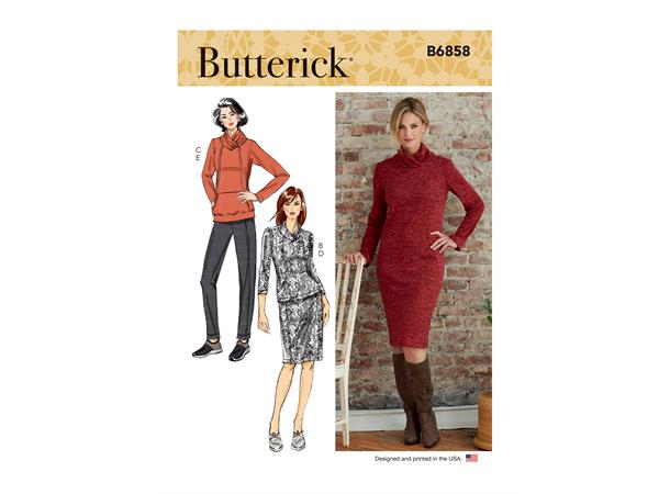 Butterick 6858 - Genser, kjole, underdel ZZ (L-XL-XXL)