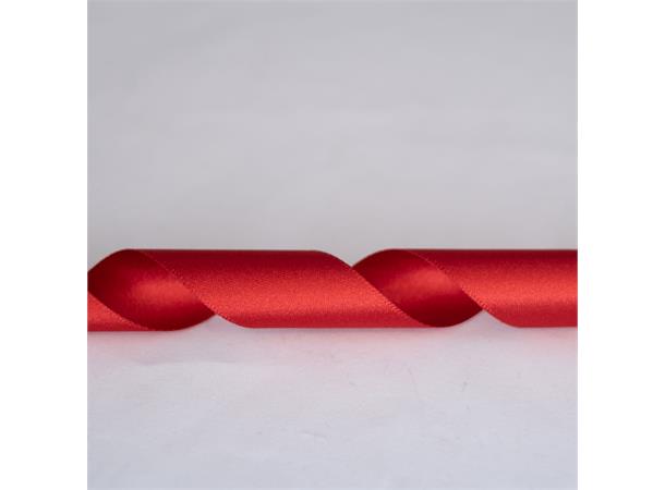 Resirkulert satengbånd Rød, 25mm