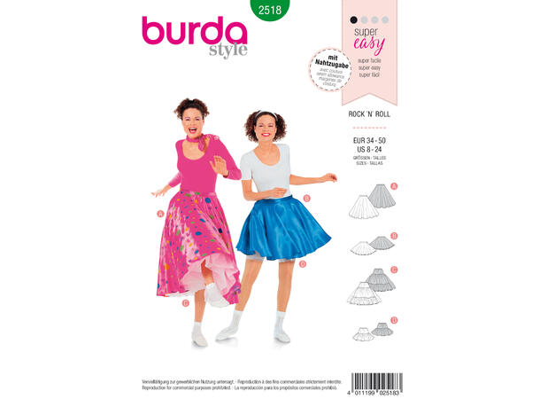 Burda 2518 - Rock'N'roll kostymeskjørt