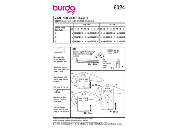 Burda 6024, 3 Jakker