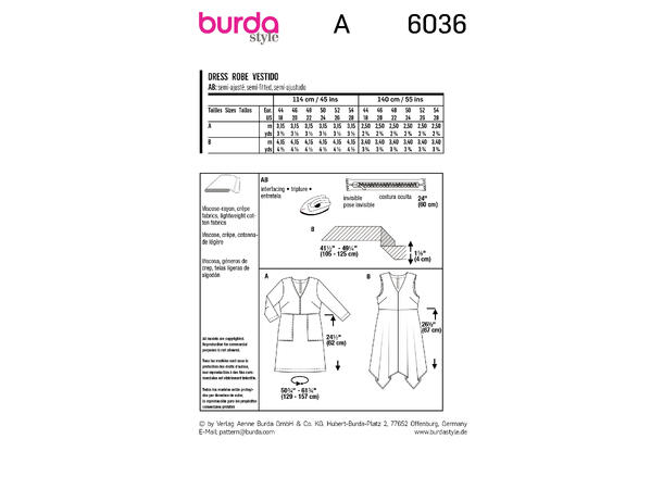 Burda 6036 - Kjoler