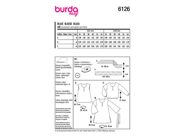 Burda 6126, Tunika og topp