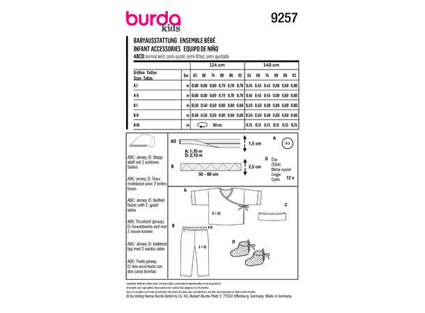 Burda 9257 - Babysett