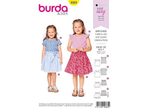 Burda 9364 - Topp og skjørt