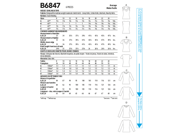 Butterick 6847, draperende topp