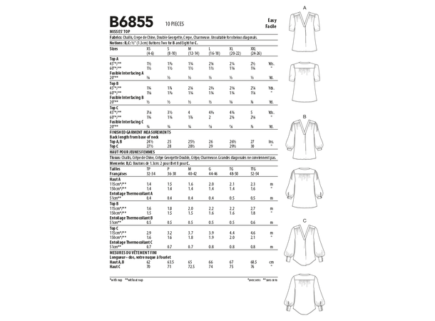 Butterick 6855, Bluse