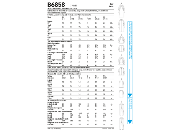 Butterick 6858, klessett