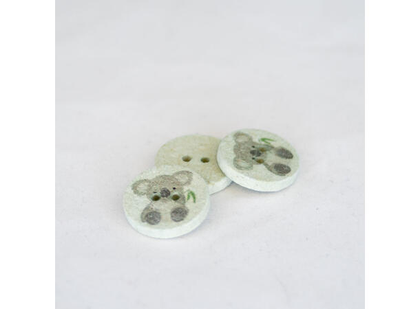 Koala knapp, lysegrønn resirkulert bomull