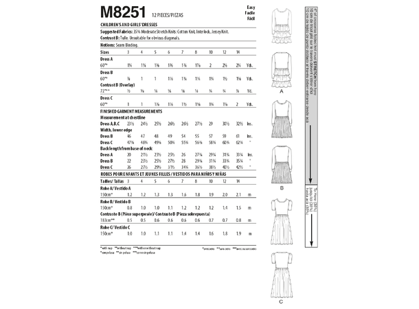 McCall's 8251 - Kjole til barn.