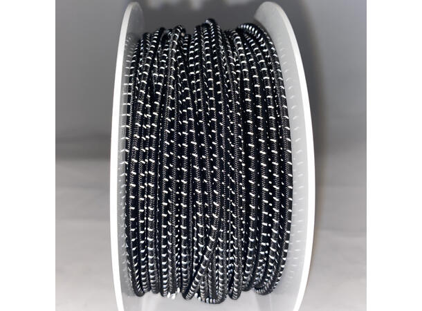 Rund strikk med refleks, sort