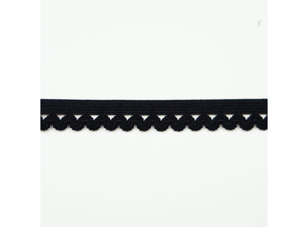 Strikk med blondekant, 11mm sort