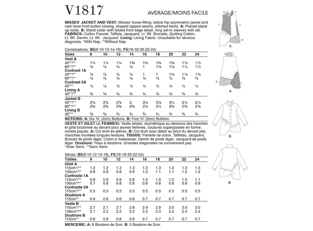 Vogue 1817 - Jakke og vest.