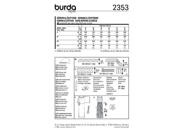 Burda 2353 - Romersk og egyptisk kostyme