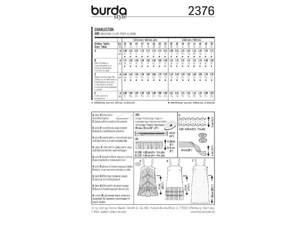 Burda 2376 - Charleston kostyme