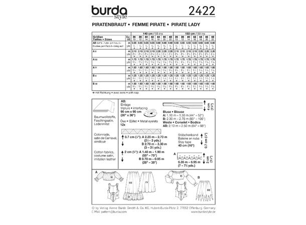 Burda 2422 - Piratkostyme