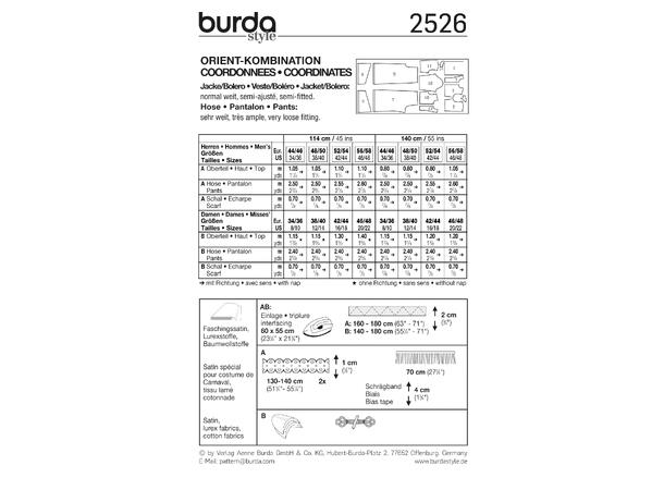 Burda 2526 - Genie kostyme