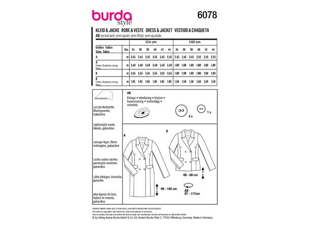 Burda 6078, Jakke