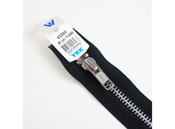 Delbar metallglidelås, aluminium