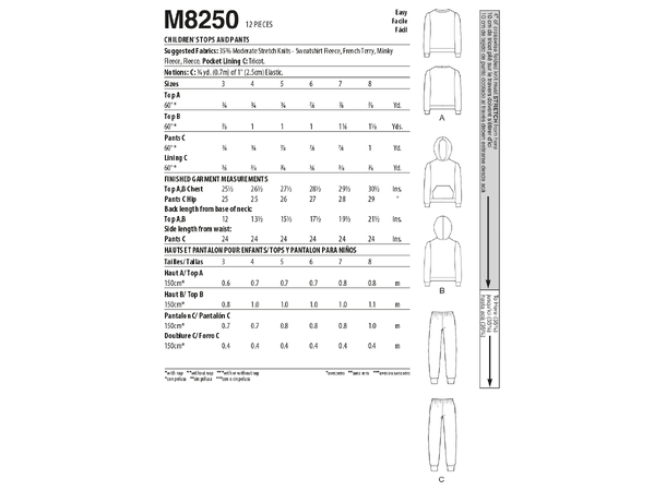 McCall's 8250 - Joggedress barn.
