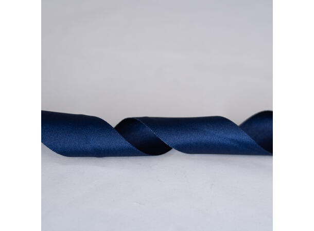 Resirkulert satengbånd Marineblå, 25mm
