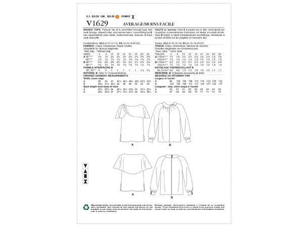 Vogue 1629 - Bluse.