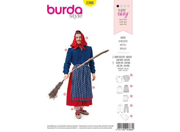 Burda 2366 - Heksekostyme unisex