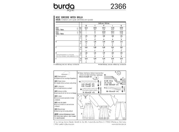 Burda 2366 - Heksekostyme unisex