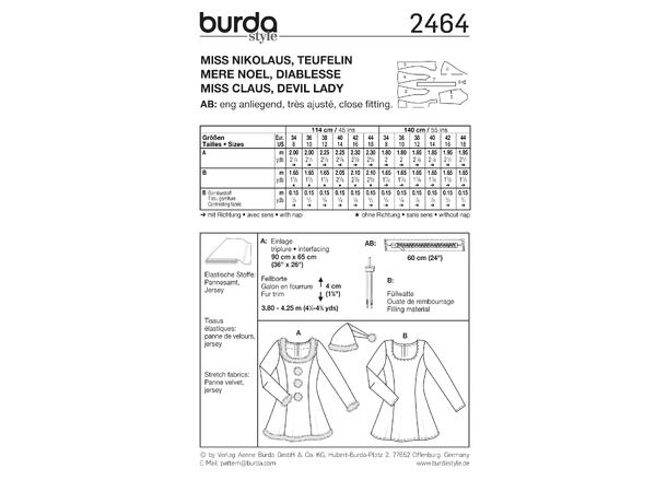 Burda 2464 - Miss Claus og djevelkostyme
