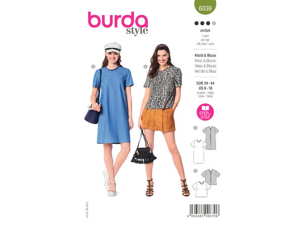 Burda 6039 - Kjole & bluse