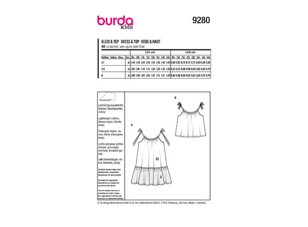 Burda 9280 - Topp og kjole