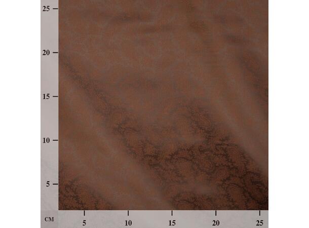 Printet fôrstoff, twill viskose i mørk/lys brun