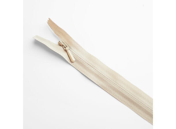 Skjult glidelås 15cm Sand