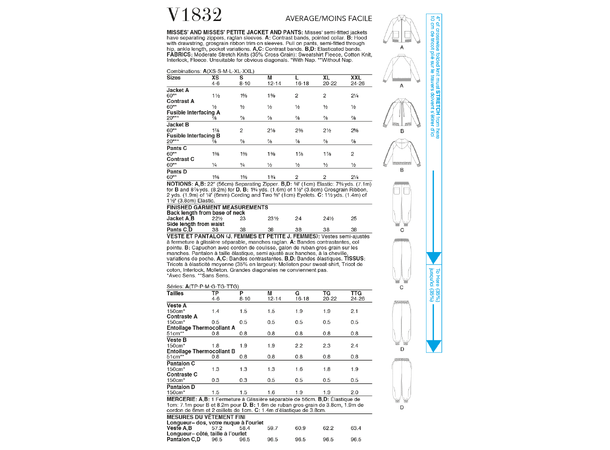 Vogue 1832 - Bukse og jakke.